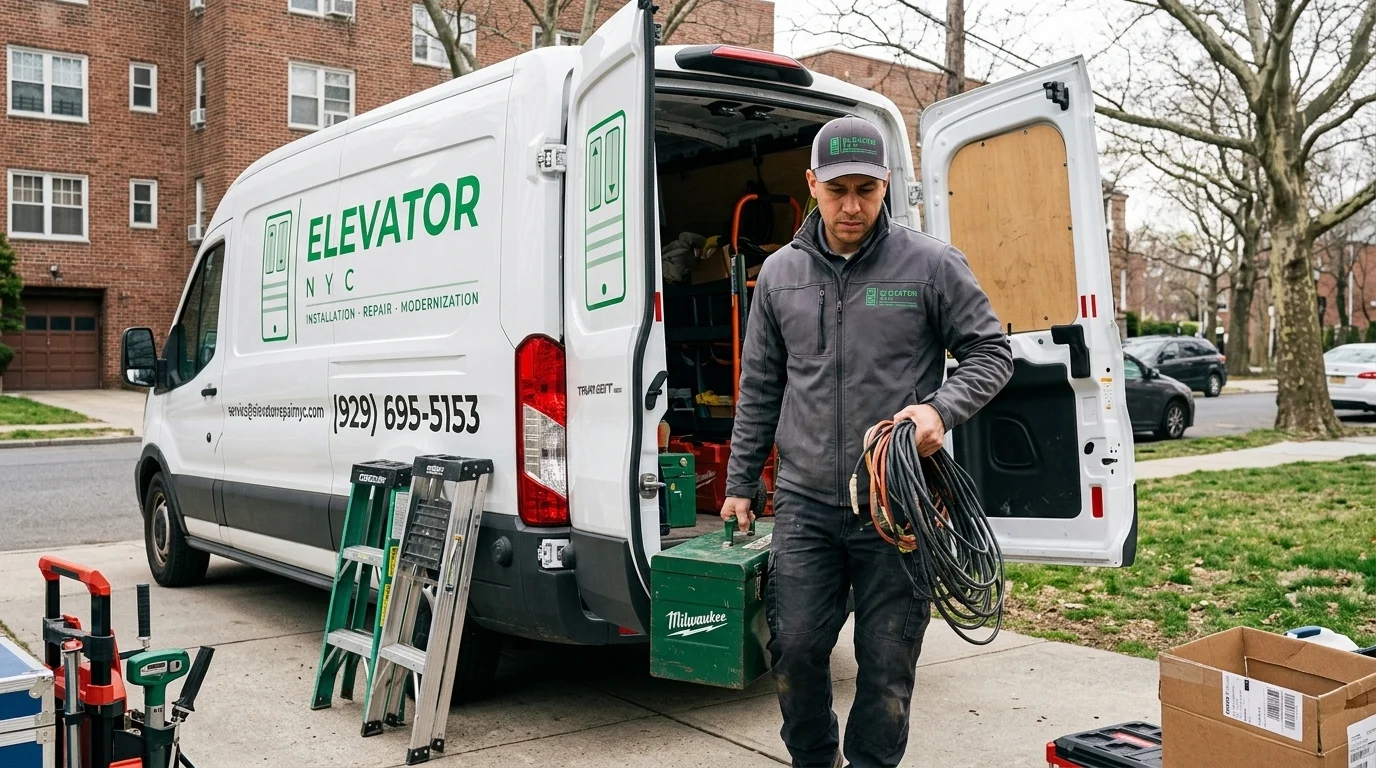Elevator NYC - Technician Unloading